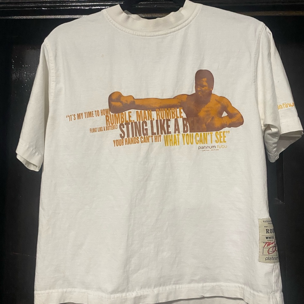 Platinum FUBU limited edition Muhammad Ali  White Tee with Boxing Graphic